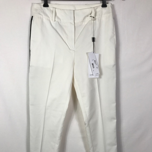 NWT Lacoste white and black Tuxedo Pants - Picture 2 of 7
